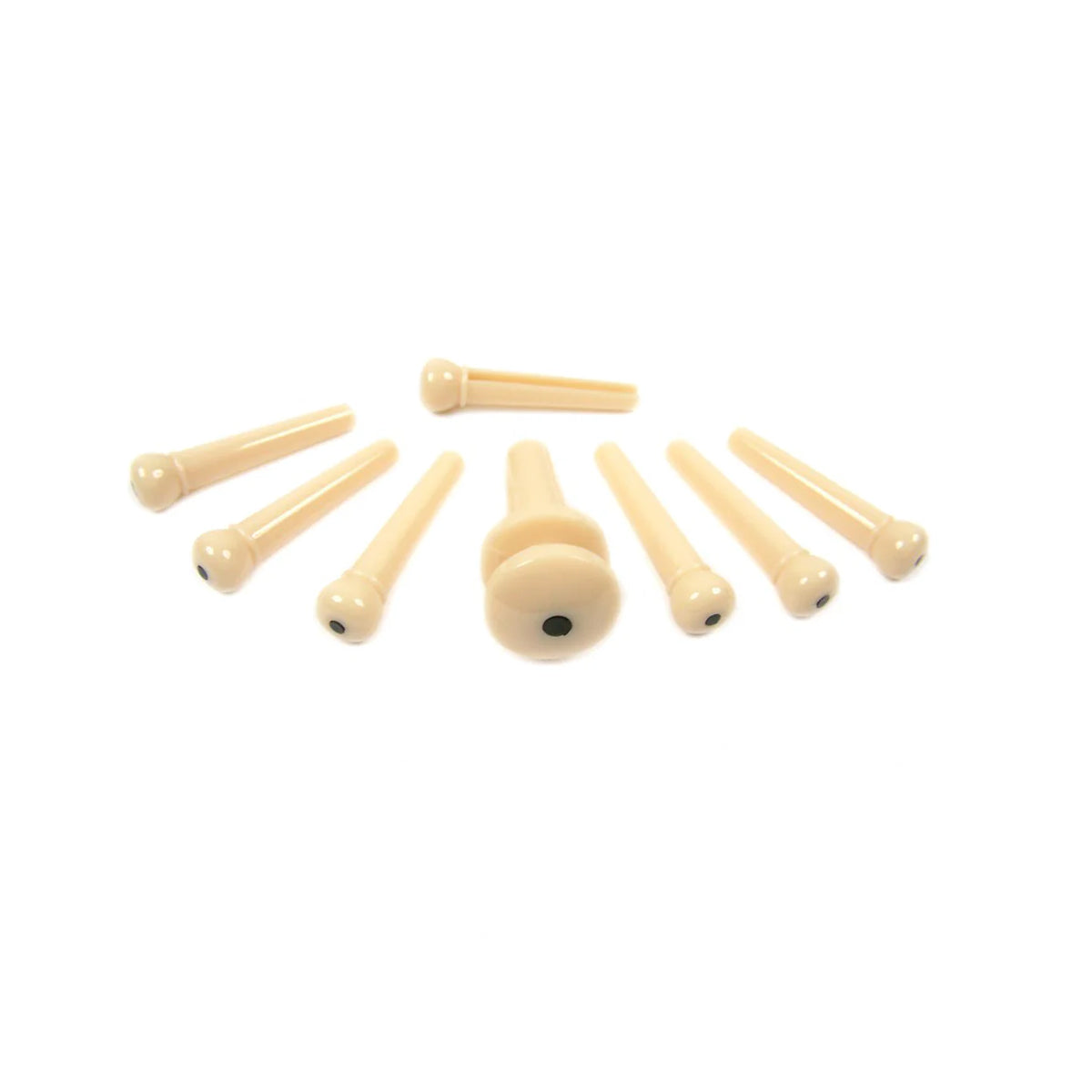 Planetwaves PWPS12 7 Plastic Bridge + 1 Plastic End Pin - Ivory with Black Dot