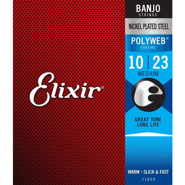 Elixir 11650 Banjo Nickel Plated Steel Medium Polyweb 0.10-0.53