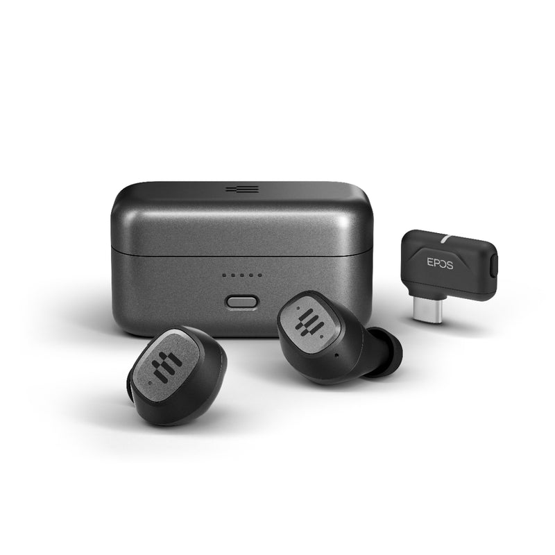 EPOS GTW 270 Hybrid Wireless In-ear Gaming Earbuds, Black-Silver, With Dongle & Case
