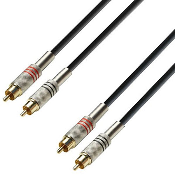 Adam Hall Cables K3 TCC 0300 - Audio Cable 2 x RCA male to 2 x RCA male 3m