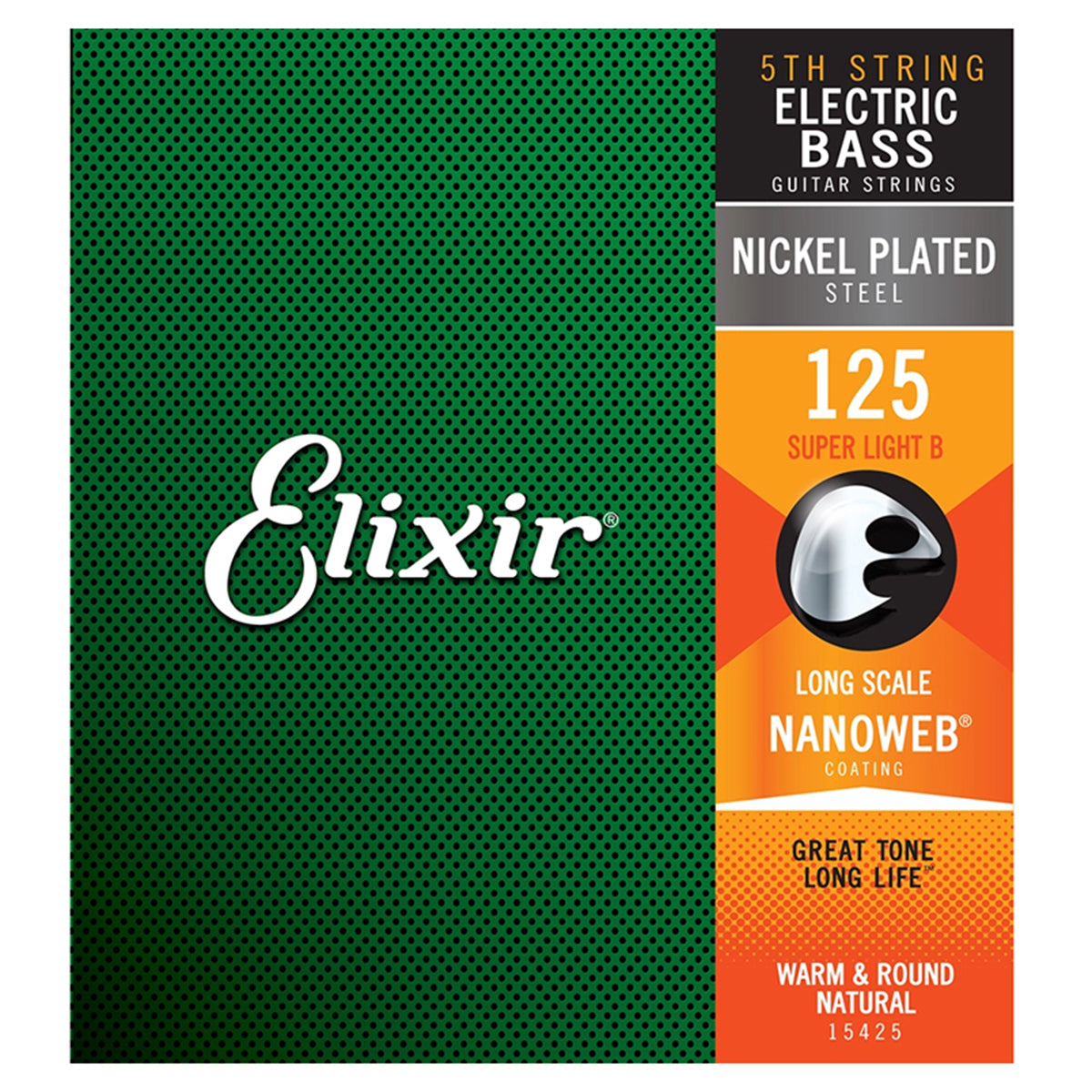 Elixir 15425 Nanoweb Coating Nickel Plated Electric Bass Guitar Single String (0.125)