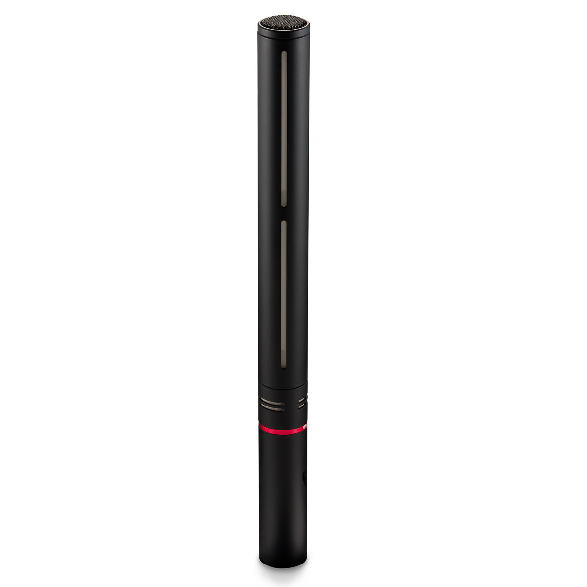 A black Rycote HC-22 Shotgun Microphone with a gold-plated Neutrik XLR connector and a red detail on the side.