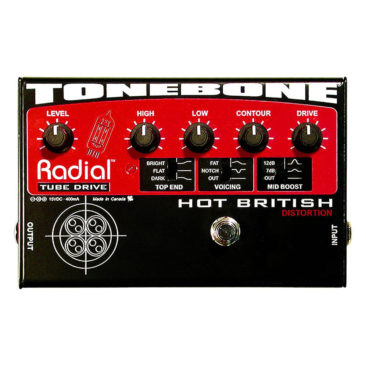 Radial Tonebone Hot British Tube distortion 12AX7 equipped British style tones. PSU included