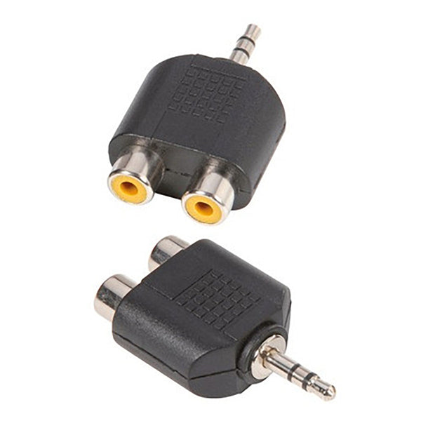 Adam Hall Connectors 7550 - Y-Connector 2 x mono RCA female to 3.5mm stereo Jack male