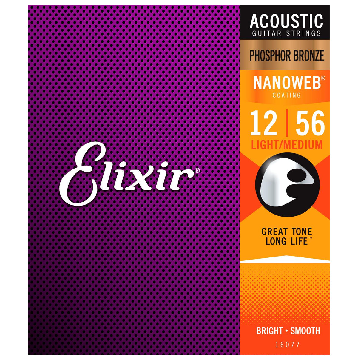 Elixir 16077 Acoustic Light Medium Phosphor Bronze Nanoweb 0.12-0.56