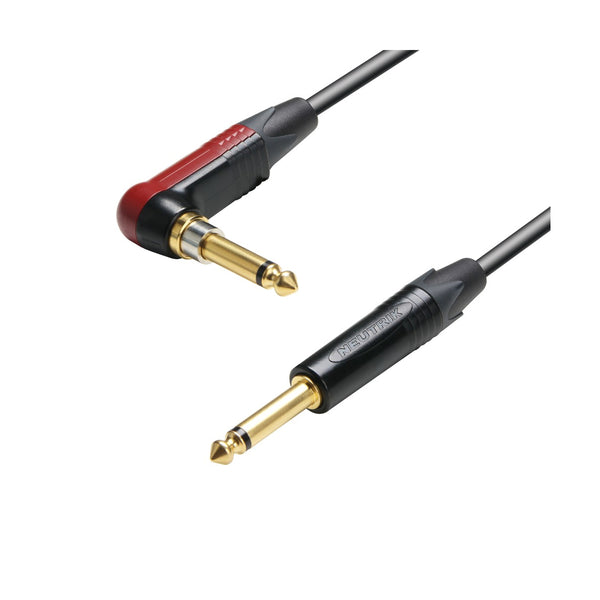 Adam Hall Instrument Cable Neutrik silent PLUG 6.3 mm angled Jack mono to 6.3 mm Jack mono 6 m