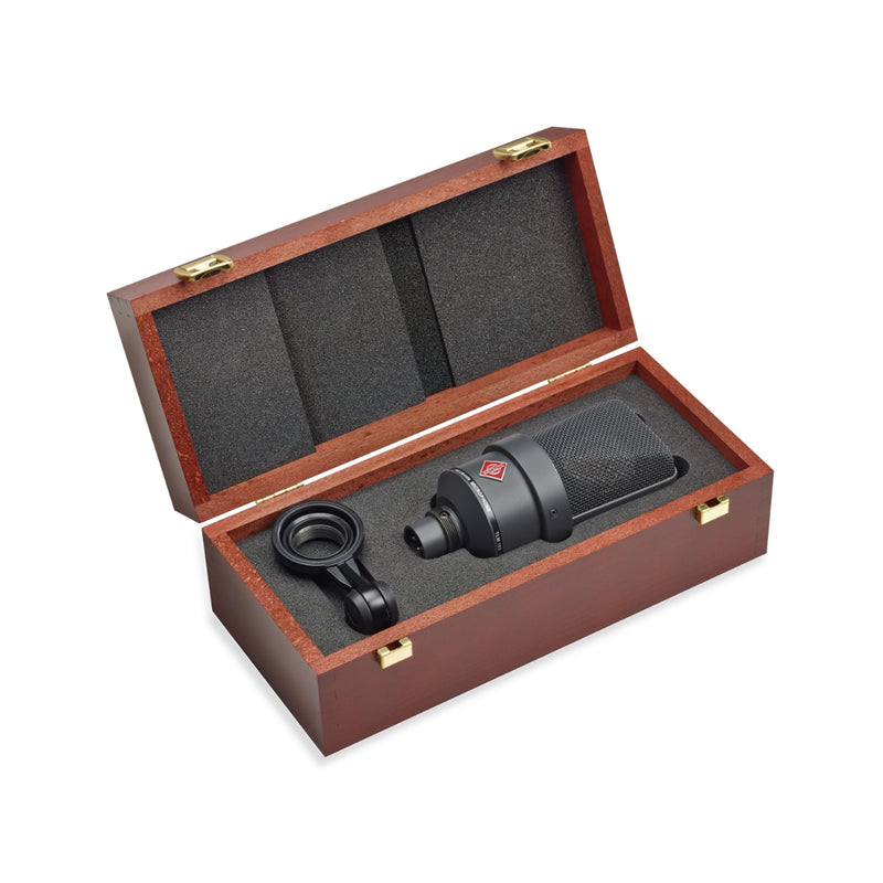 Neumann TLM 103-MT Large Diaphragm Microphone, Cardioid, Black, SG 2 Stand Mount Swivel, Wooden Box