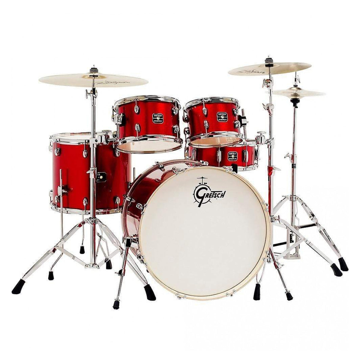 Gretsch Drums GE4E825R Energy Kit W/22" Kick And Hardware - Red